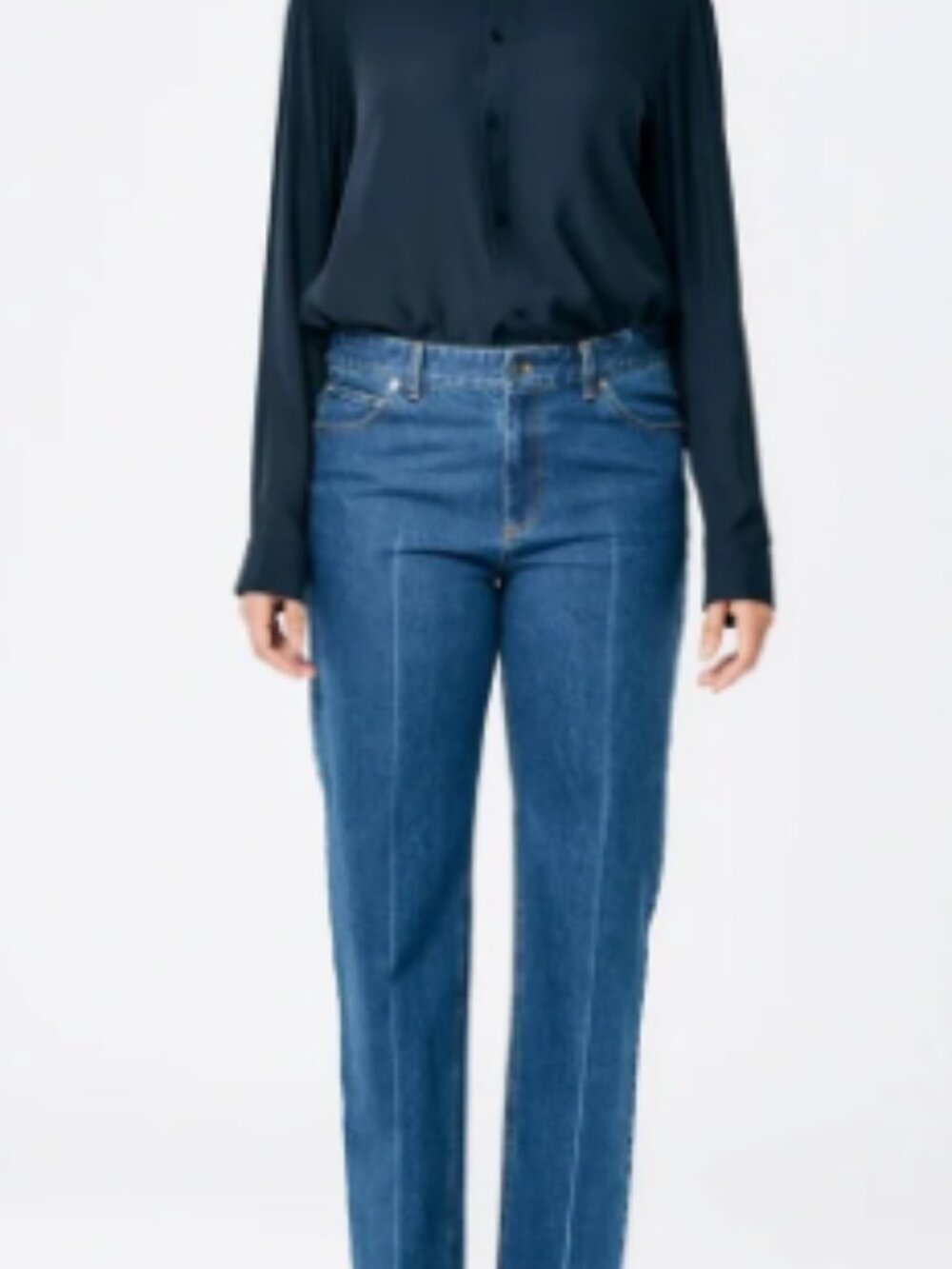 NWT Tibi Medium Stone Wash Denim Elfie Jeans Size 26